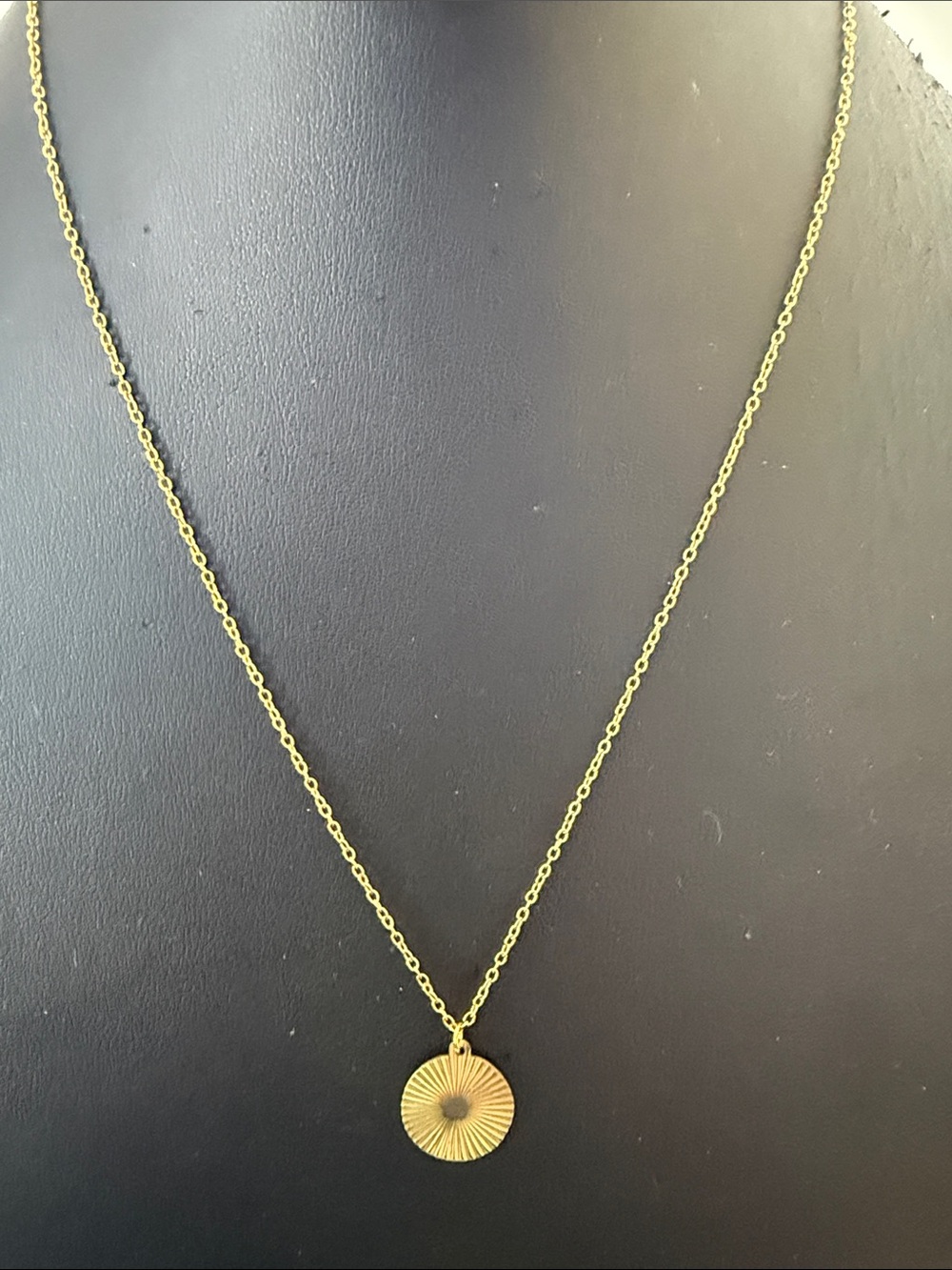 NEW Adorina Tarnish Resistant 14k Gold Plated Medallion Burst Pendant Necklace - Picture 2 of 5